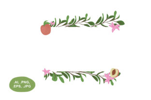 Botanical Floral Top and Bottom Border: Elevating Design with Organic Framing