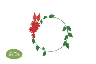 Botanical Red Floral Circle Border Design Guide