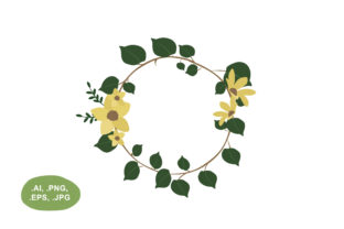 Botanical Yellow Floral and Leaf Circle Border Guide