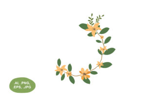 Elevating Design Projects with a Botanical Orange Floral Semicircle Border