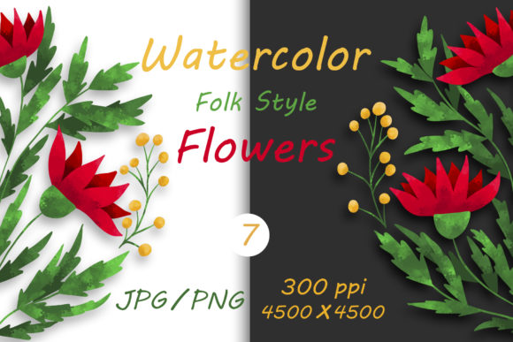 Embrace the Charm of Flowers in Folk Style and Hand Drawn 07