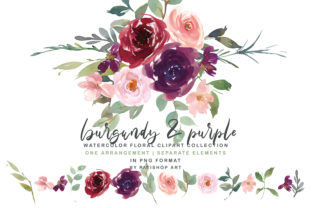 Evaluating the Burgundy Purple Watercolor Floral Set for Professional Design
