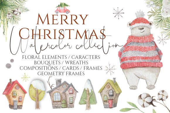 Explore Creative Christmas Watercolor Characters