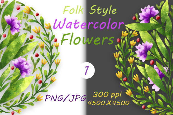 Flowers in Folk Style and Hand Drawn 01: A Versatile Artistic Resource