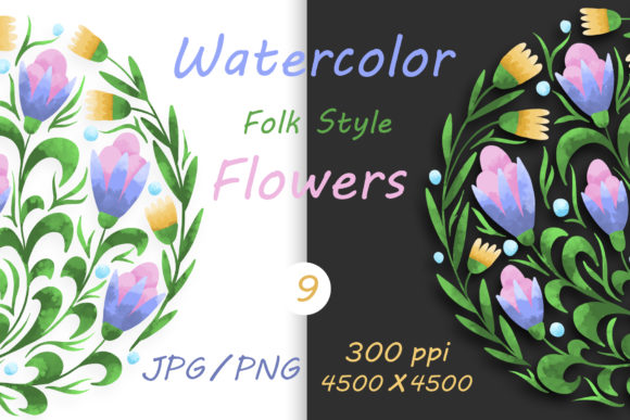 Flowers in Folk Style and Hand Drawn 09: A Versatile Tool for Creative Projects